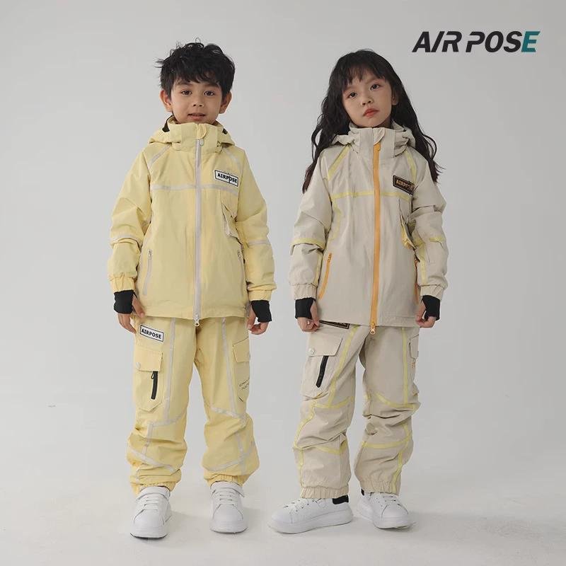 Children's skiing suit, waterproof and windproof, two-board grinder, boys and girls, and a warmer, warmer, male ski suit
