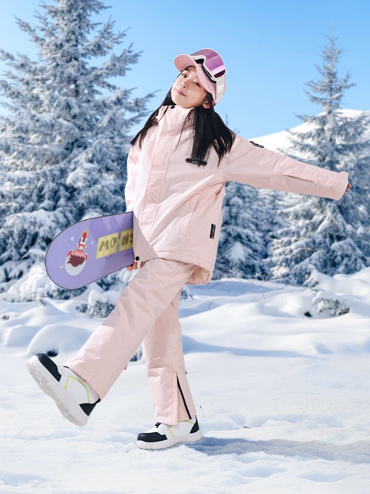 2024 new child ski clothes for girls with cotton and thick waterproof and windproof ski jackets for outdoors