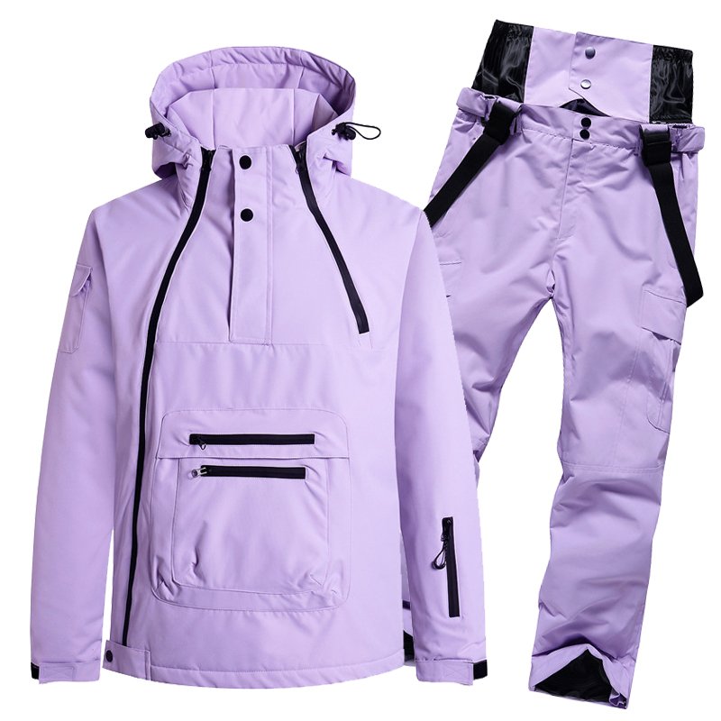 New-tide, pure-coloured ski suit for a woman with a warm wind and a thick, single-skinned ski pants