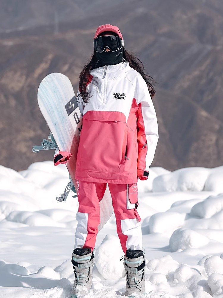 A new 2023 in a professional ski suit for women in winter