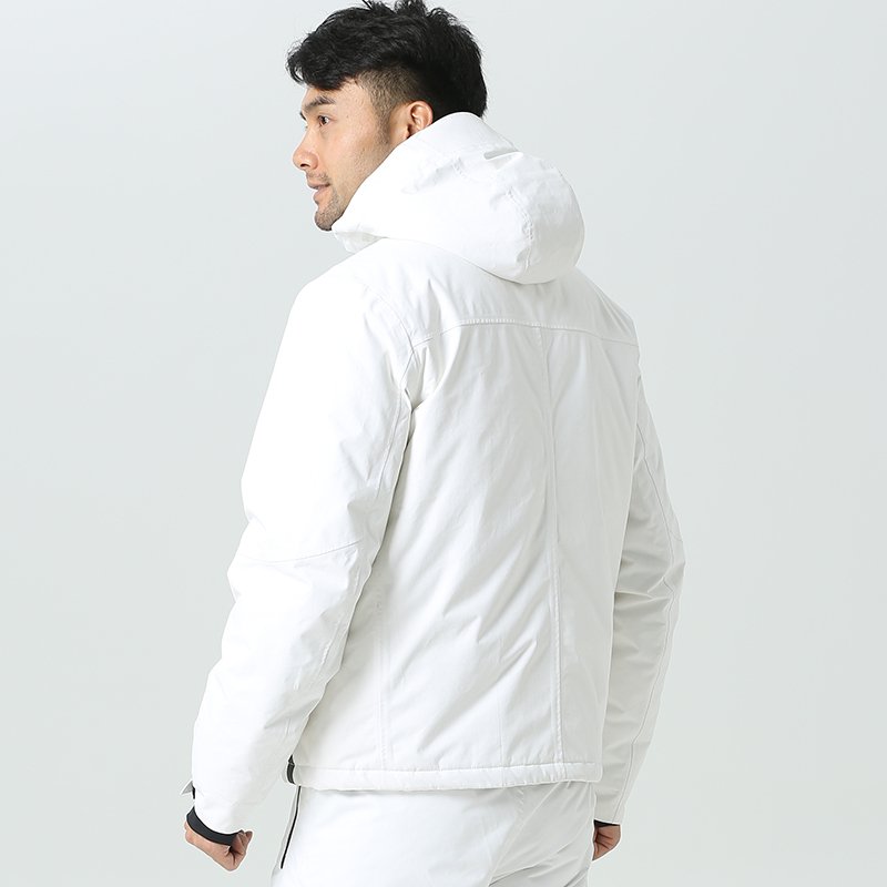 White ski clothes for women with a thick, warm, wind-proof, water-skinned double-boarded shirt for couples with a big... size guy skiing
