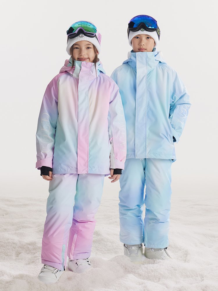 Cold-Element children skiing suit with velvet and thick-heating and waterproof sheets with ski pants for boys and girls