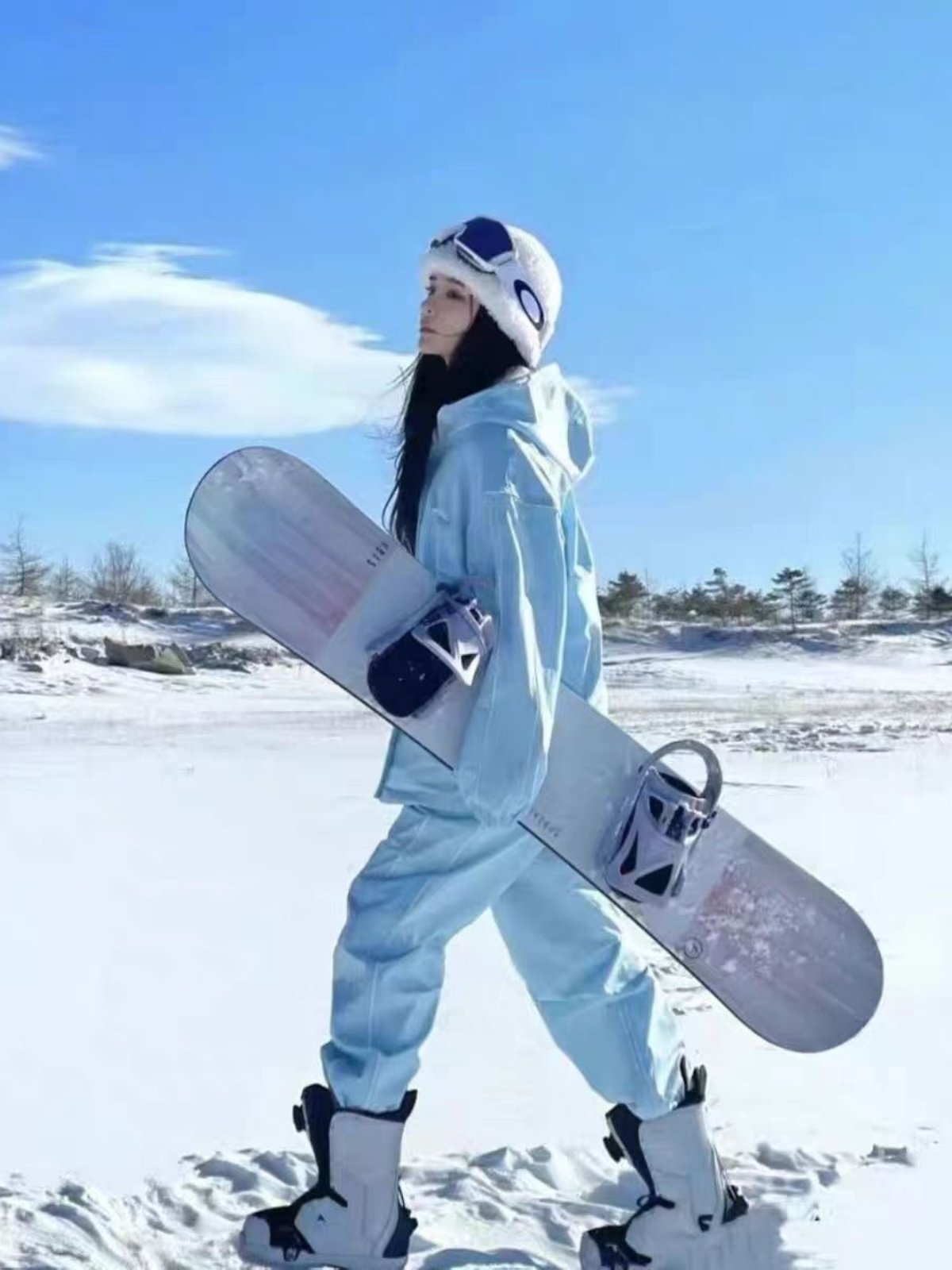 Harbin, Harha ski, rental of YXSS ski suit, Baby Blue XS