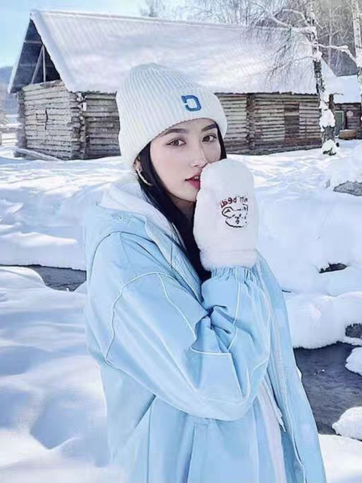 Harbin, Harha ski, rental of YXSS ski suit, Baby Blue XS