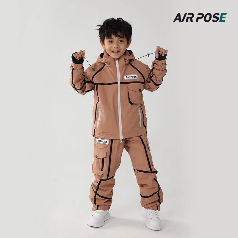 CHILDREN SKIING SUIT, WATERPROOF AND WINDPROOF, TWO-BOARDED D-BOARD BOYS AND GIRLS, AND A WARM WARMER MALE SKI SUIT