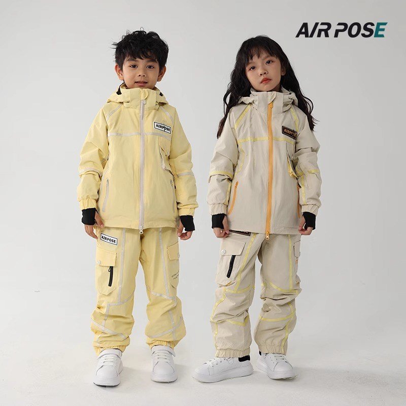 CHILDREN SKIING SUIT, WATERPROOF AND WINDPROOF, TWO-BOARDED D-BOARD BOYS AND GIRLS, AND A WARM WARMER MALE SKI SUIT