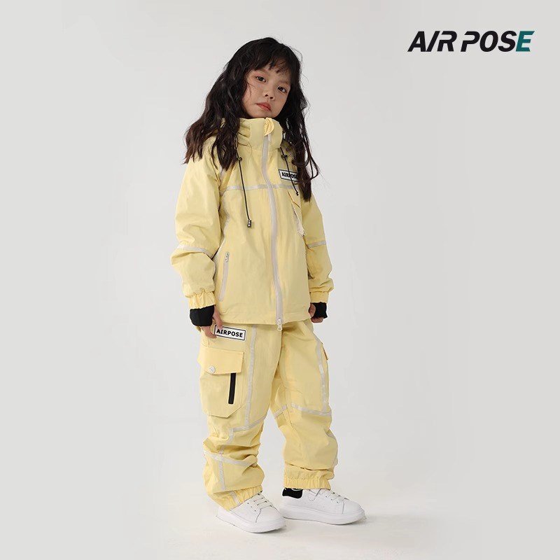 CHILDREN SKIING SUIT, WATERPROOF AND WINDPROOF, TWO-BOARDED D-BOARD BOYS AND GIRLS, AND A WARM WARMER MALE SKI SUIT