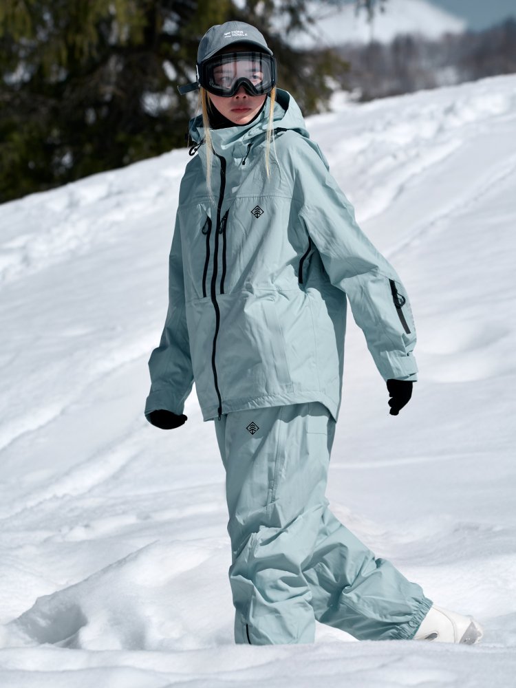 APVCX SKI SUIT 1.0 MEN AND WOMEN, SINGLE-SKINNED SKI SUIT WOMEN, OUTDOOR WATERPROOF, FULLY PRESSURED SKI SUIT