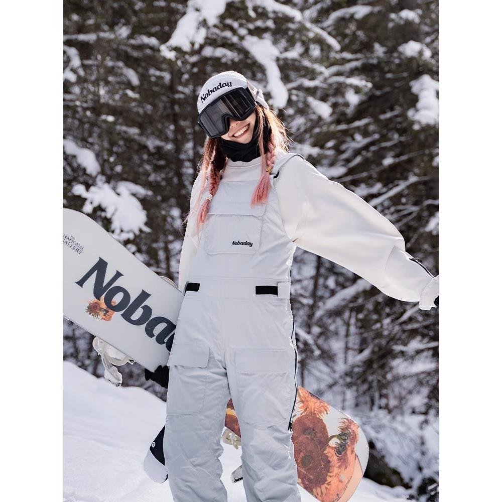 Nobaday's single-board ski suit with waterproof and wind-proof, loose ski pants