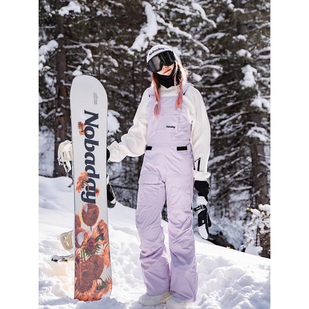 Nobaday's single-board ski suit with waterproof and wind-proof, loose ski pants