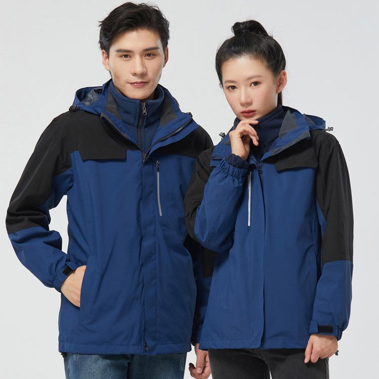 Two pairs of three-and-a-wind-and-a-water-up-mountain hot-sealed ski suits for the new man and woman