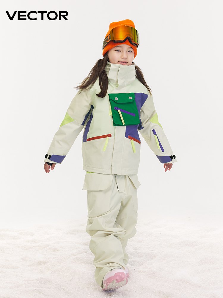 VECTOR CHILD SKI SUIT FOR BOYS WITH HEATING AND WATERPROOF AND WINDPROOF SKI PANTS FOR GIRLS