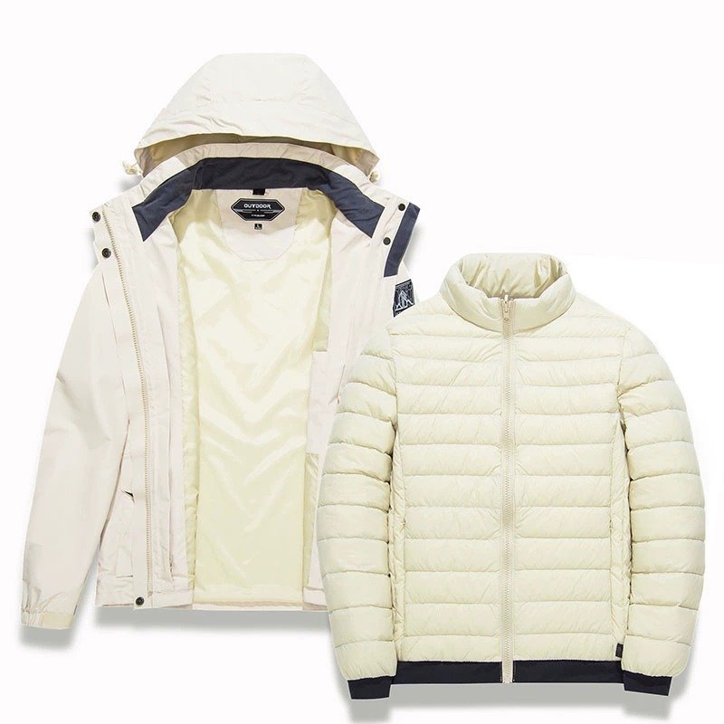 The three-in-one in-the-out velvet velvet man can remove the ski suit with a warm, warm coat
