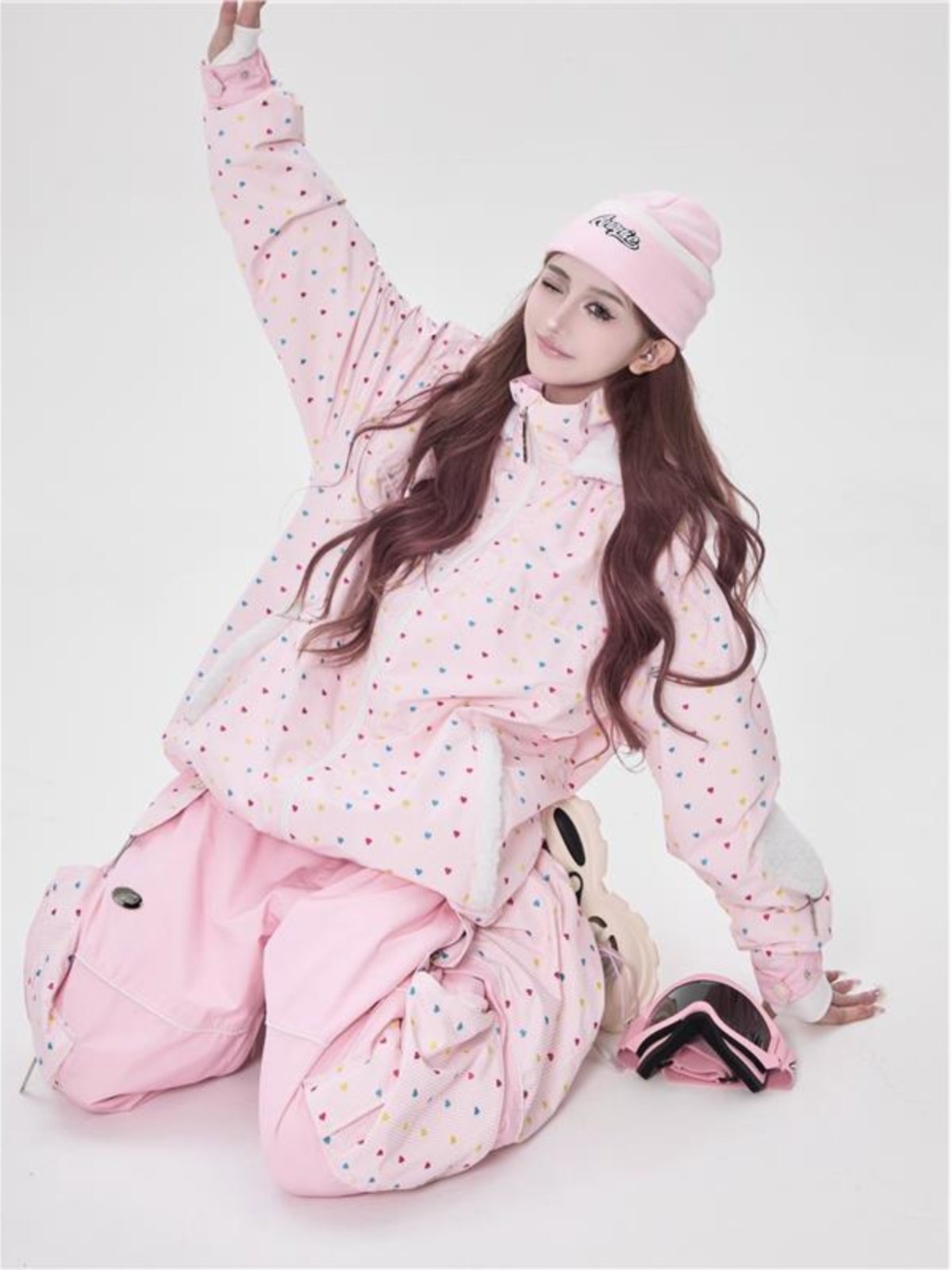 ANANIE OFFICIALLY AUTHORIZED RAINBOW SUGAR EMBROIDERED SKI SUIT, DOUBLE-PLASMED, WATERPROOF AND WARM