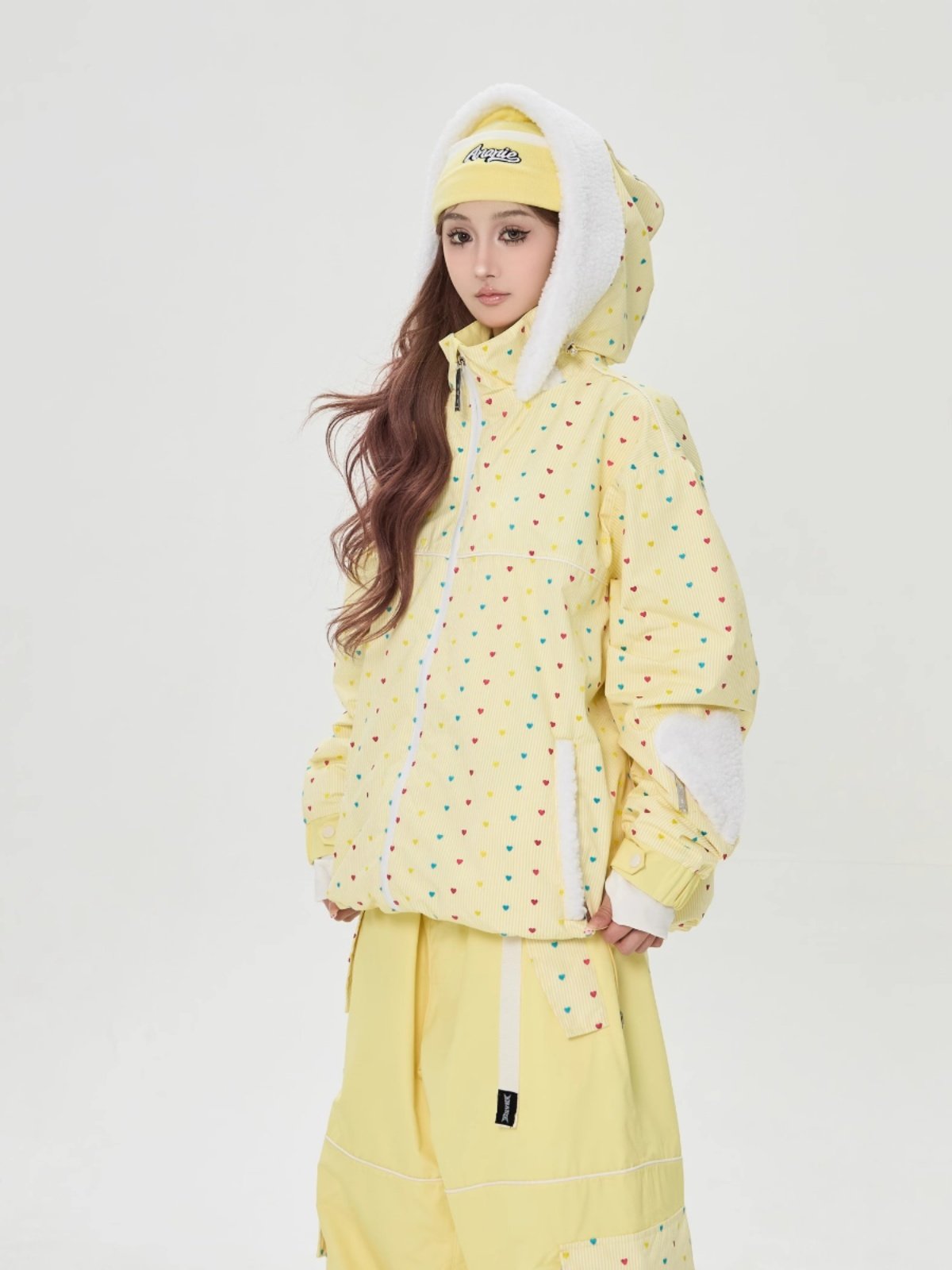ANANIE OFFICIALLY AUTHORIZED RAINBOW SUGAR EMBROIDERED SKI SUIT, DOUBLE-PLASMED, WATERPROOF AND WARM