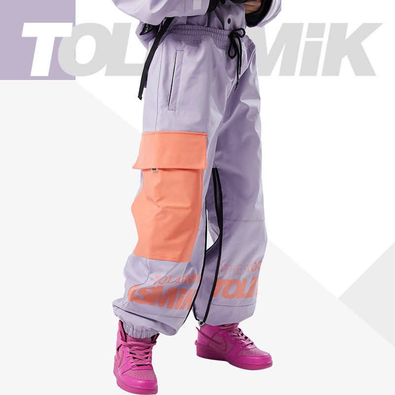 tolasmik ski suit, purple single-skinned ski shorts with outdoor windproof snowsuits, 23 new pairs of pants