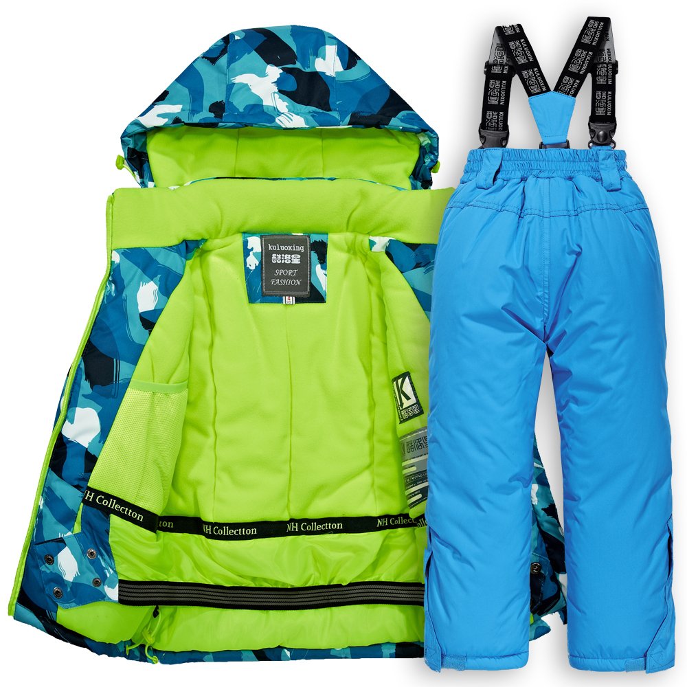Korean children skiing suit for boys and girls in winter with two pairs of warm and waterproof ski pants