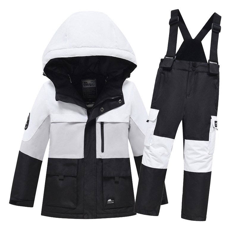 New Ski suit for boys and girls in ski suit, windproof and waterproof double-skinned snow suit