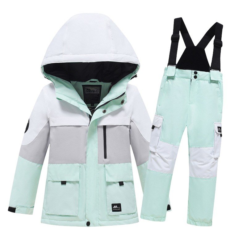 New Ski suit for boys and girls in ski suit, windproof and waterproof double-skinned snow suit