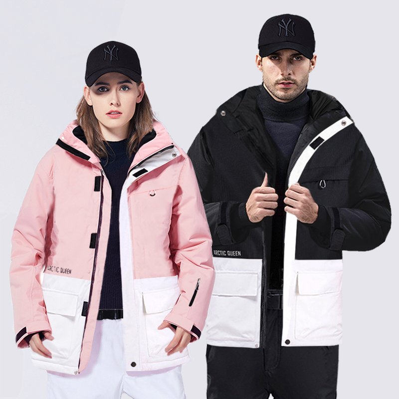 2021 NEW SKI SUIT WITH A THICKER SUIT FOR A MAN IN A PINK SINGLE-BOARD SNOW SUIT FOR THE WINTER