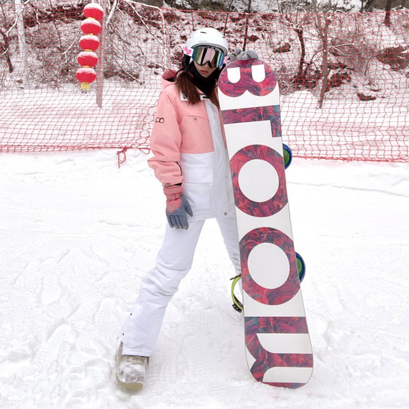 2021 NEW SKI SUIT WITH A THICKER SUIT FOR A MAN IN A PINK SINGLE-BOARD SNOW SUIT FOR THE WINTER