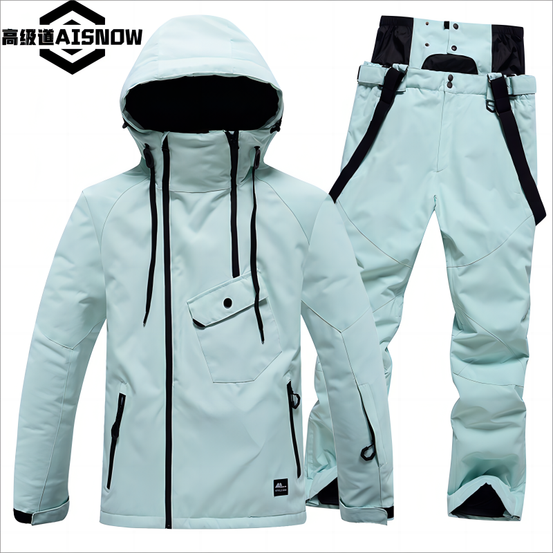 Skisuits for women, wind and water, and men, skiing with a single-board, double-board, outdoor winter couple suit