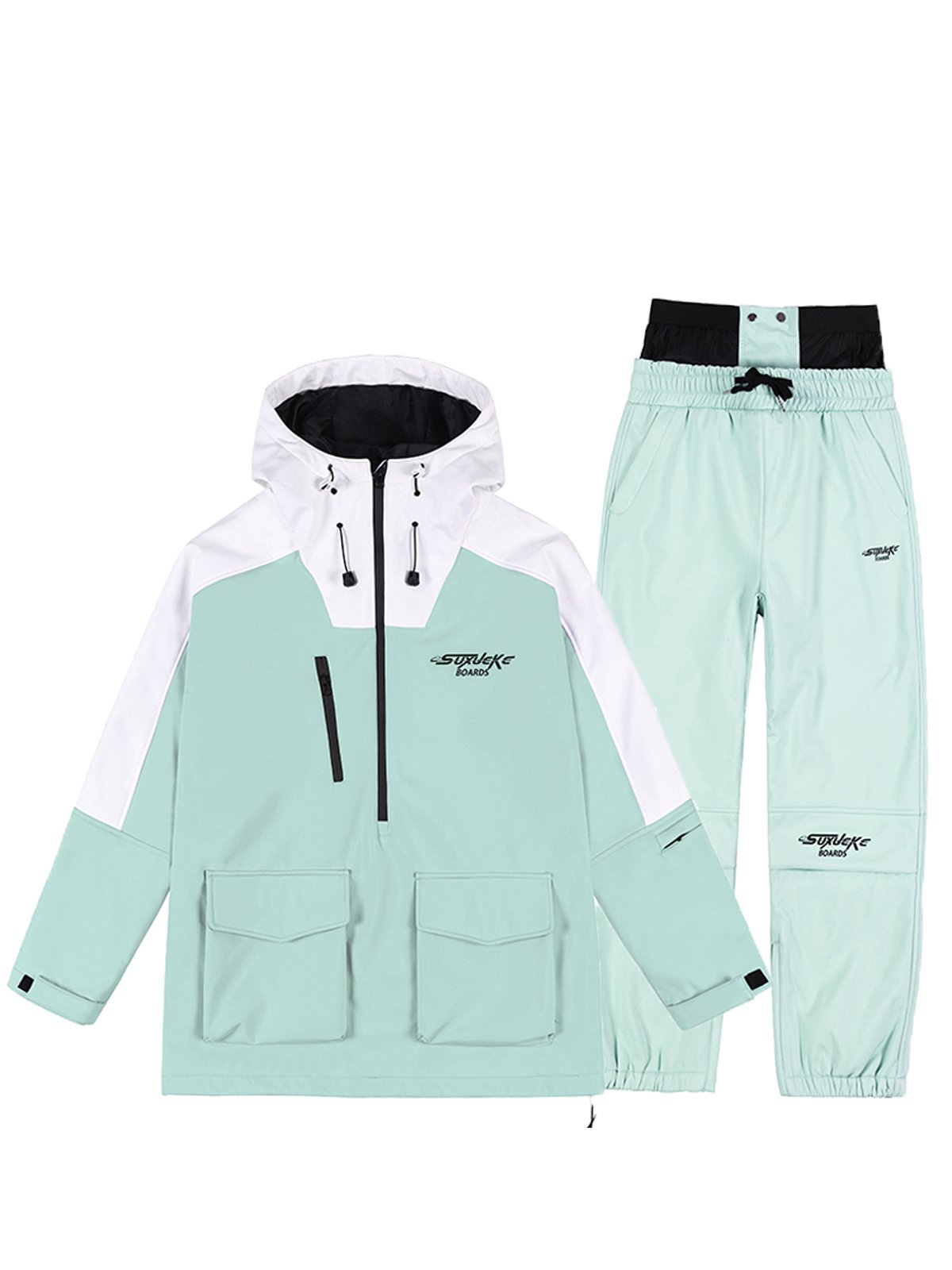 Ski-suits for women and men in the field, with velvet-heated, water-protected-legged couples