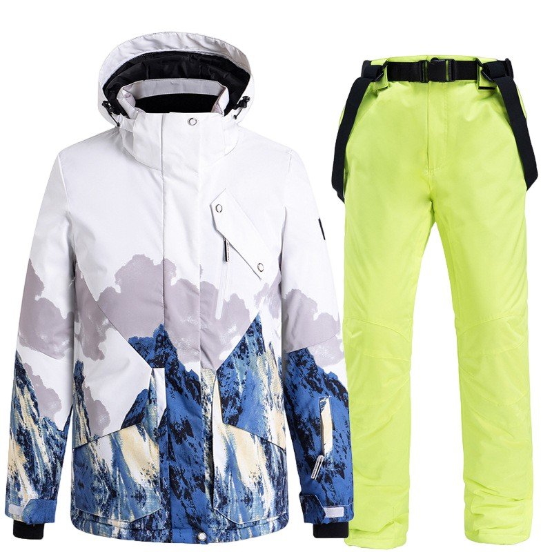 New one-board ski suit with a warmer and thicker Korean ski suit suit