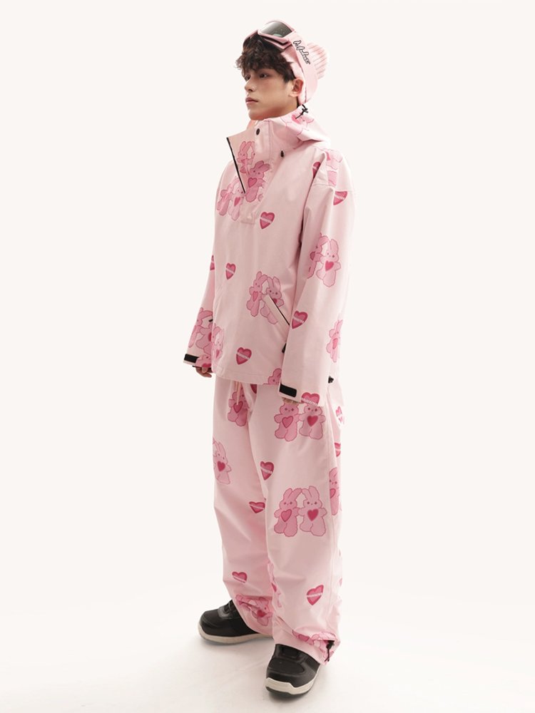 Molocoster's new ski suit, single-board, pink rabbit-skinned ski equipment