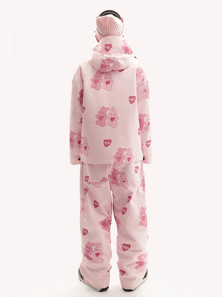 Molocoster's new ski suit, single-board, pink rabbit-skinned ski equipment