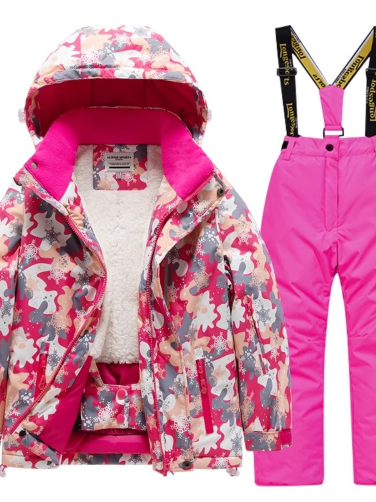 Children's skiing suit with a girl's outdoor velvet and waterproof baby 2023 new cold kit