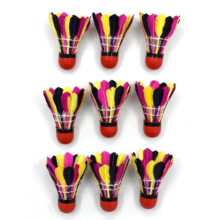 Hangya red leather colored badminton badminton windproof wind resistance amateur training entertainment badminton rubber head and badminton badminton
