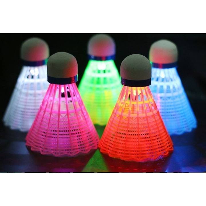 Glowing badminton ball outdoor windproof high elastic plastic glue training ball