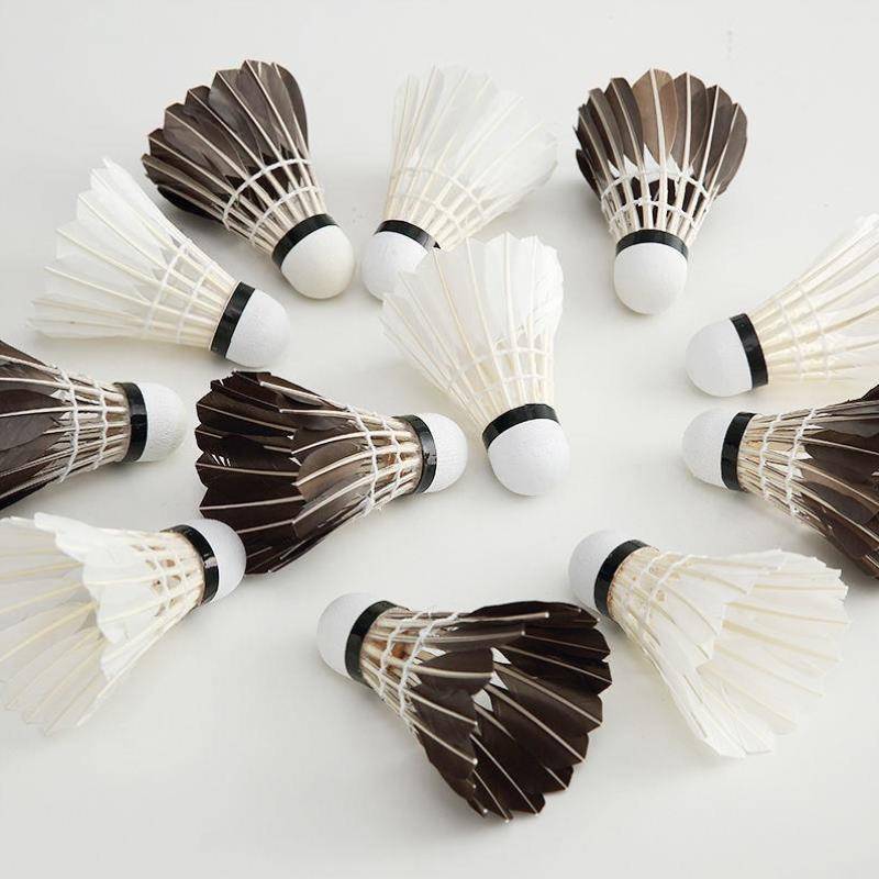 New badminton black and white 6 12 12 -filled goose hair balls indoor and outdoor training for indoor and outdoor training
