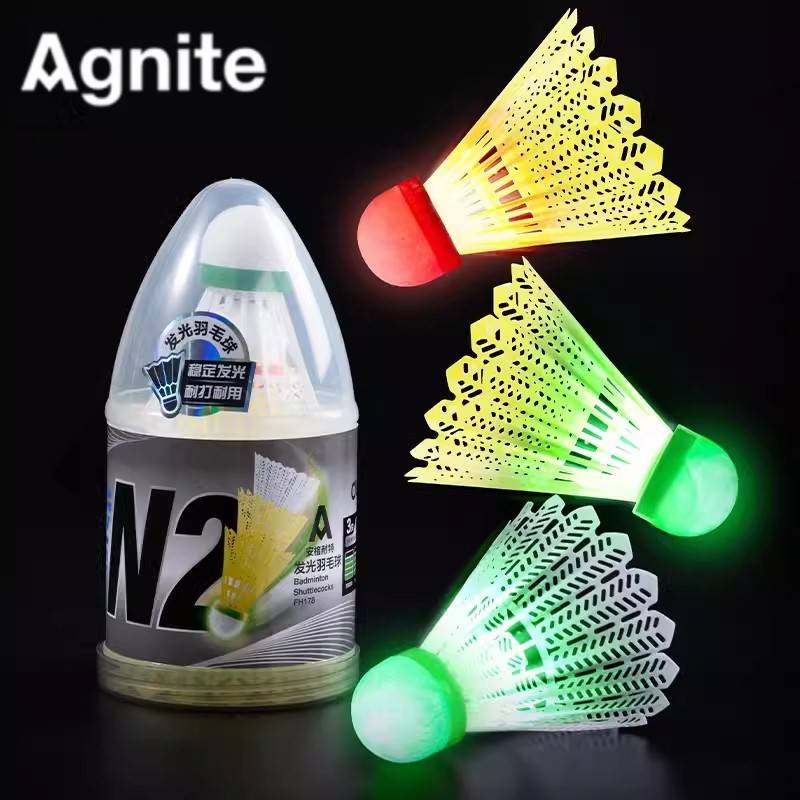 Deli Angle Nights Nights Badminton Nylon Nylon Nylon Playing Elastic Outblowing Training LED Laughing Badminton