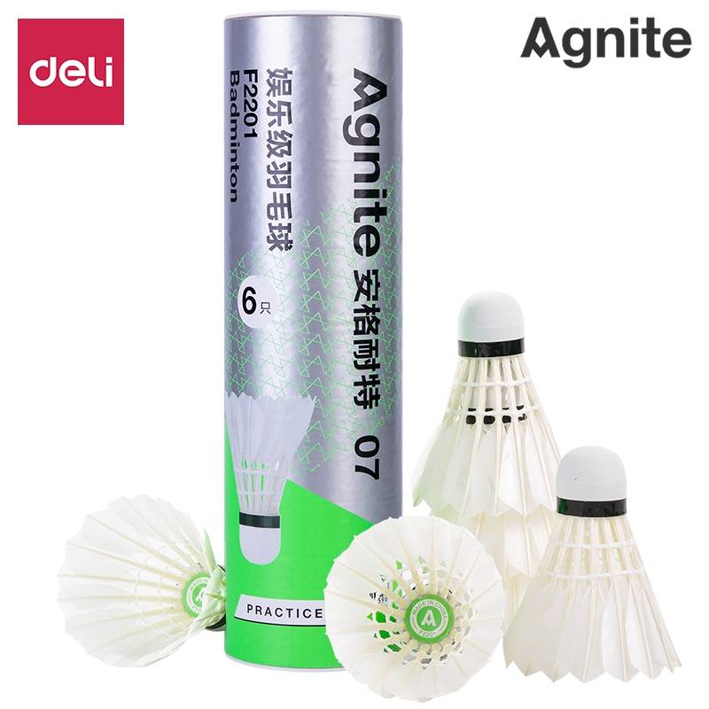 Deli Anginet F2201 badminton family entertainment outdoor exercise to fight goose hair feathers white 6 installation
