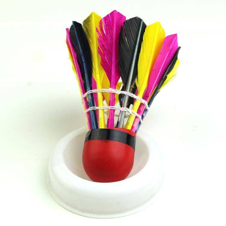 Badminton -resistant king is not bad professional training high bombs, color aggravation, stable windproof rubber red leather,