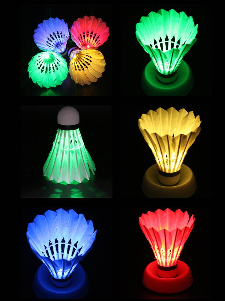 Hangxiang badminton glowing goose feather windproof night light nylon ball resistant night training outdoor plastic badminton