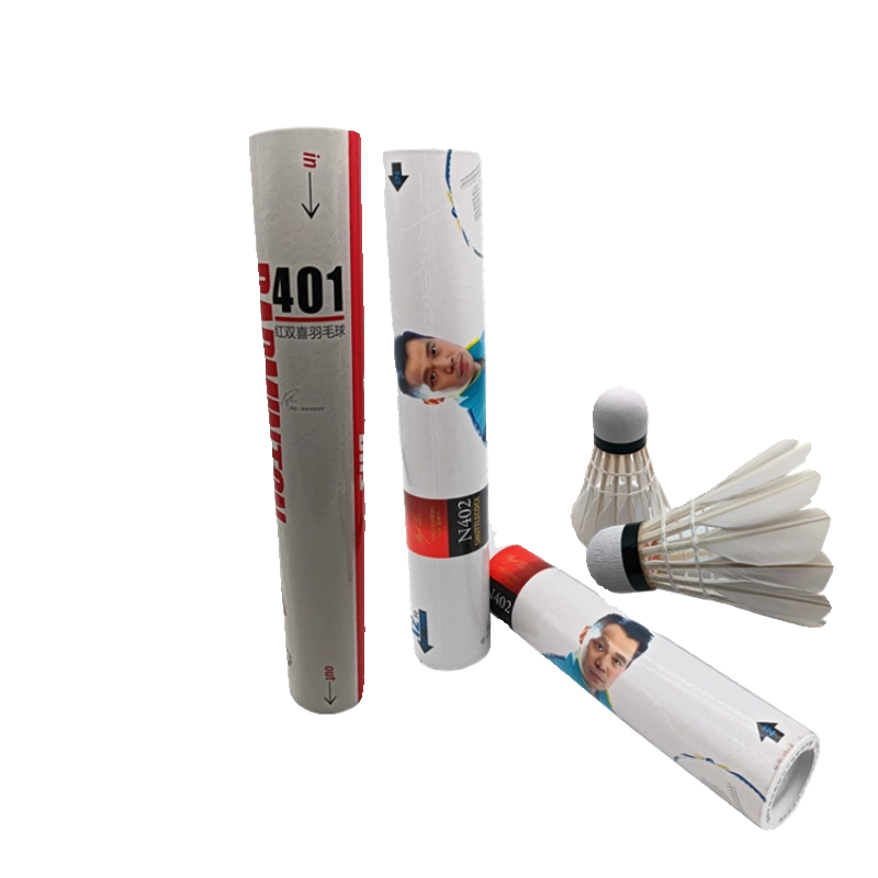 Genuine Red Double Happiness Badminton 12 installed indoor and outdoor duck hair balls durable training competitions can not hit the ball