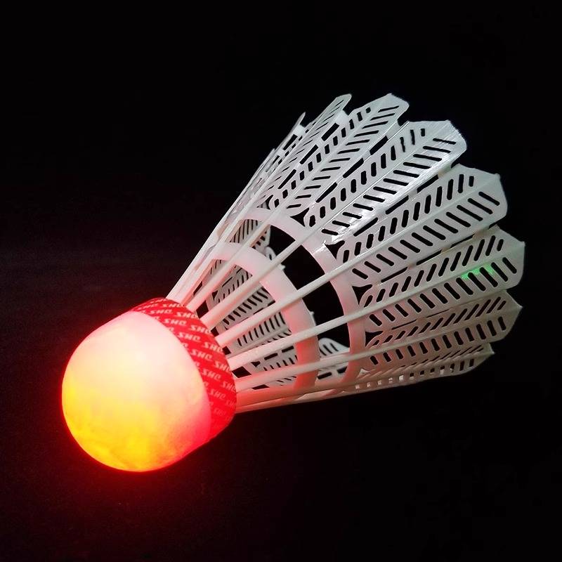 Red Shuangxi Laughing Plastic Badminton Outdoor Night Exterior Fluorescence and Fighting, Not easy to rot luminous nylon badminton