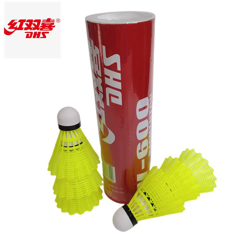 Red Double Hi DHS Nylon Ball 3 Plasma W-300 Plastic Plastic Training Badminton Yellow 6 Pack W-600