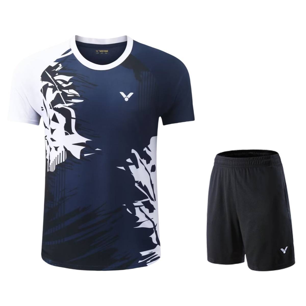 2024 new Victor Victor Victor badminton uniform men's and women's short -sleeved speed dry competition sportswear customization