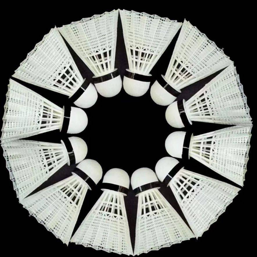 Plastic badminton 12 loaded yellow and white nylon balls 6 installed indoor and outdoor students are not easy to break