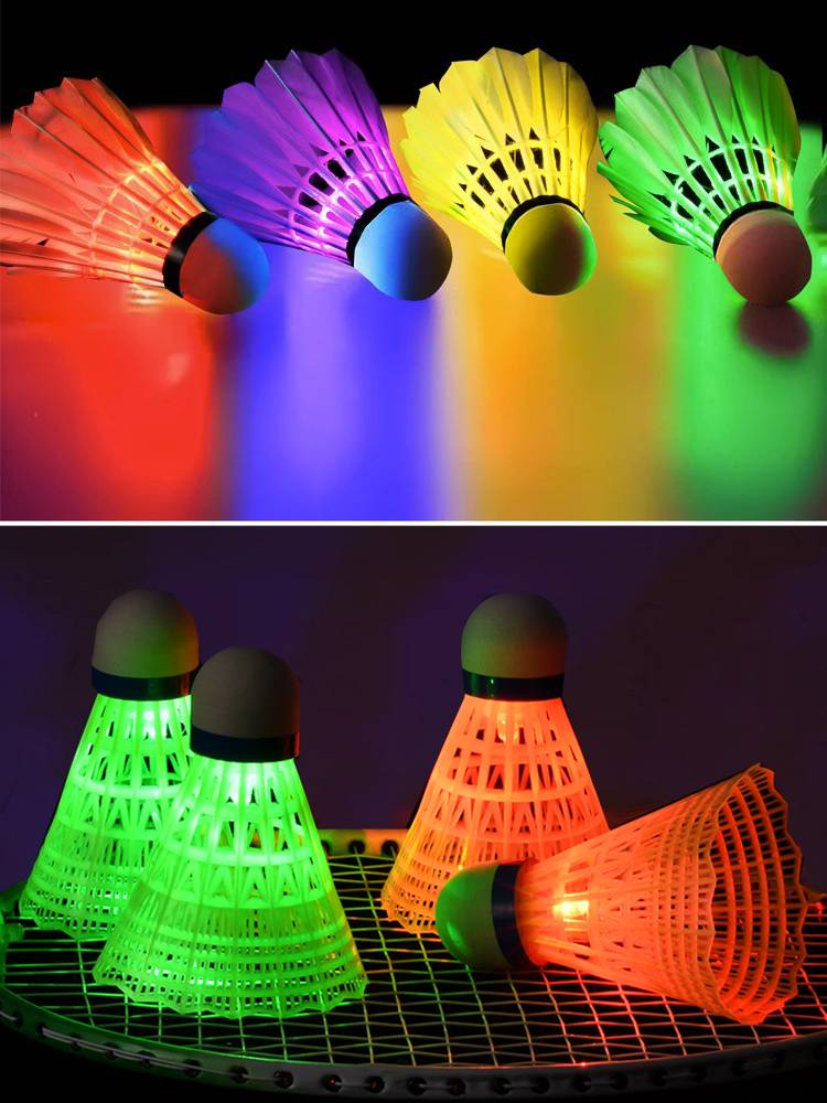Night -light badminton plastic windproof room outdoor training nylon night fluorescent goose hair light badminton badminton badminton badminton
