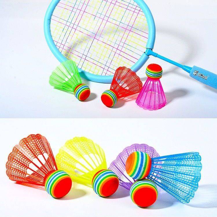 Children's badminton Rainbow Plastic Plastic Plastic Head Board Badminton Badminton Children's Elastic Lightweight Badminton
