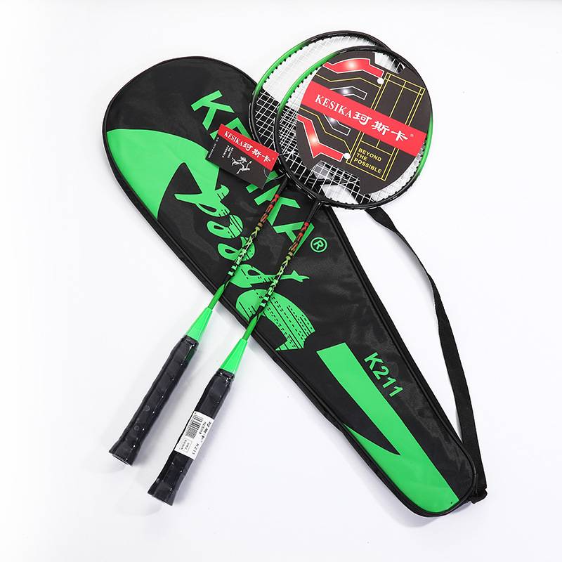 Wicker Badminton racket resistant iron alloy integrated shooting 2 installed school training beginners special shooting K21