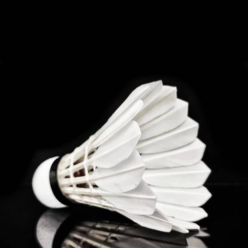 Big badminton Professionals play 12 stable red supers outside the room with goose feathers