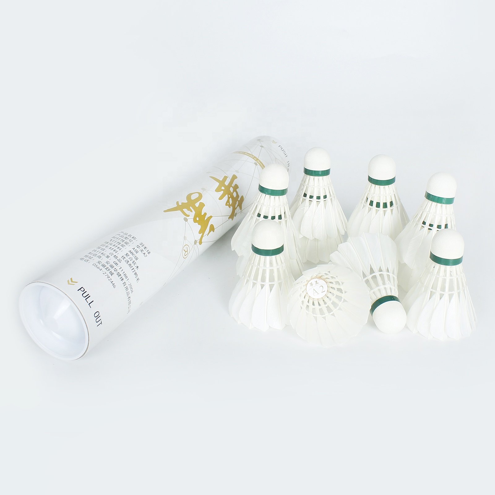 White Badminton Shuttlecocks With Best Duck Feather Composite Cork Head for Sport Use