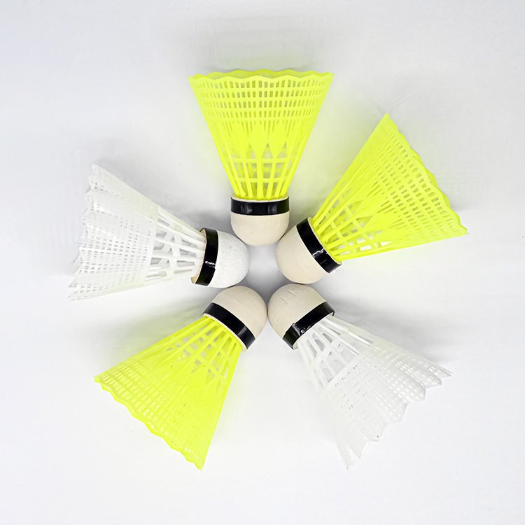 12-Pack Wholesale Factory yellow white leaf Cheap Plastic outdoor badminton shuttlecock