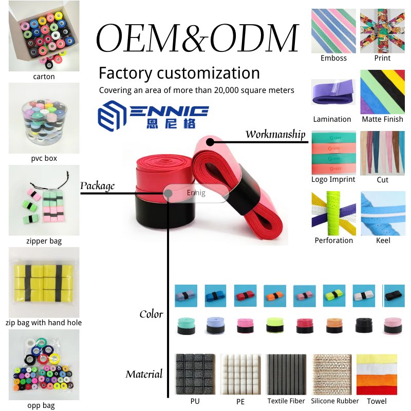60pcs Universal Sweatbands Overgrip Anti-slip Tennis Padel Shock Absorption Badminton Grips Slingshot Tennis Racket